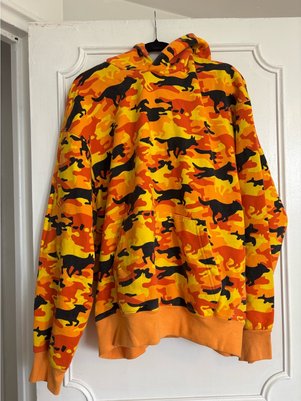 Kismet Pets Dog Parent Camo Hoodie Orange Small